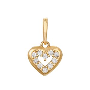 Glittrigt hängsmycke i 18K guld med hjärta