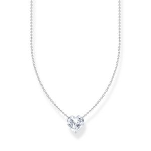 Halsband i äkta silver med hjärtformad hänge