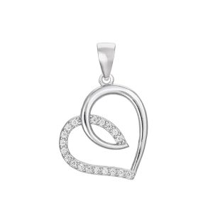Hjärtformat hängsmycke i äkta silver