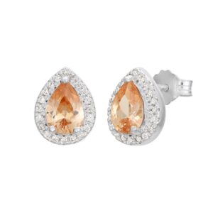 Örhängen i äkta silver med gul droppe