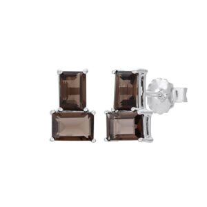 Örhängen i äkta silver med rökkvarts