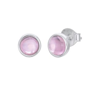 Örhängen i äkta silver med rosa sten