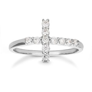 Ring EVIGHET i äkta silver med kors, 16.0